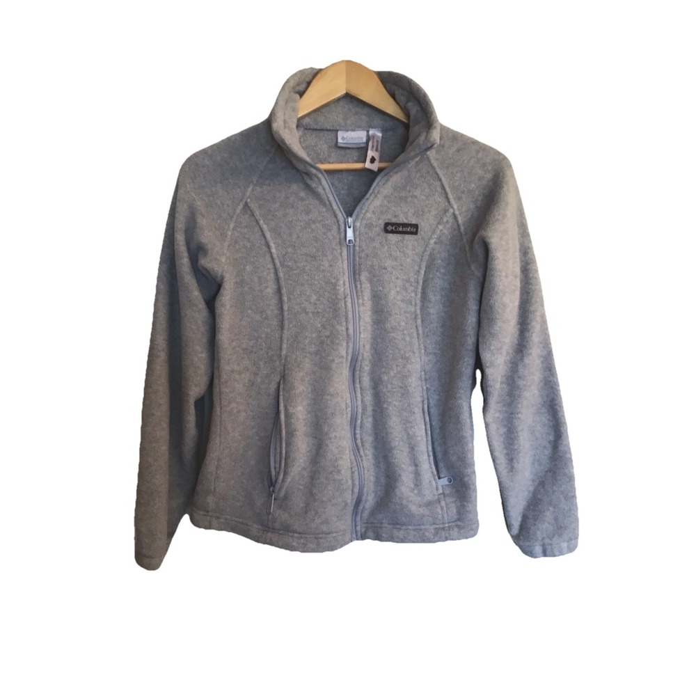 Columbia Kid’'s Size Medium Full Zip Outdoors Heather Gray Soft Fleece Casual
